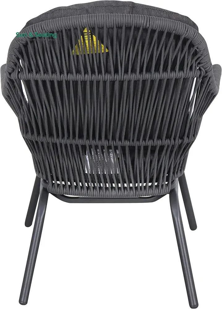 Pillar Outdoor Patio Seating Set 2 Chairs and 1 Table Set (Dark Grey) Braided &amp; Rope Coffee Table Sets