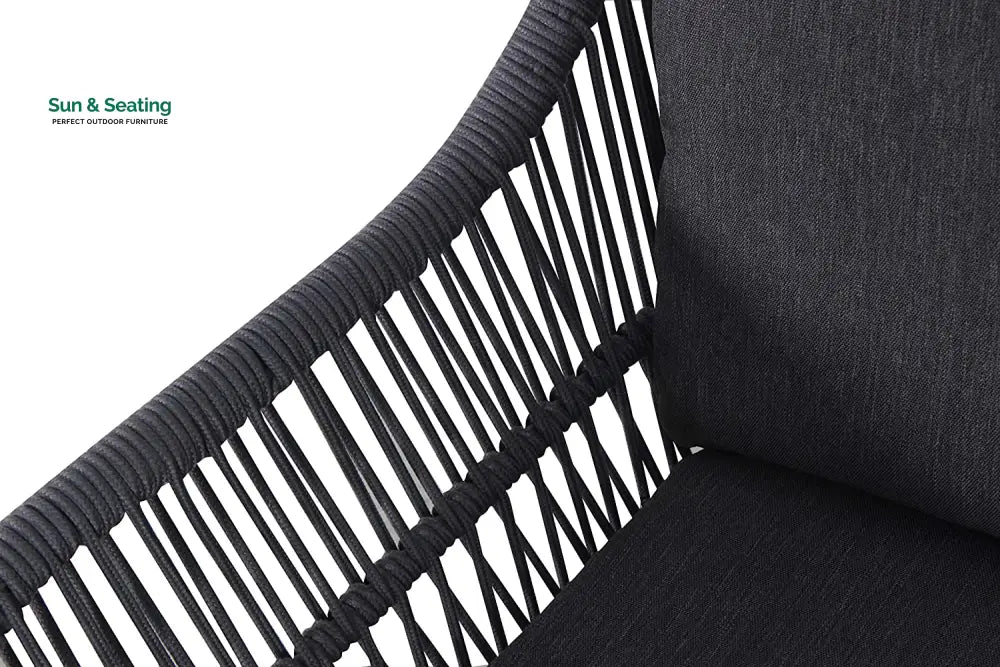 Pillar Outdoor Patio Seating Set 2 Chairs and 1 Table Set (Dark Grey) Braided &amp; Rope Coffee Table Sets