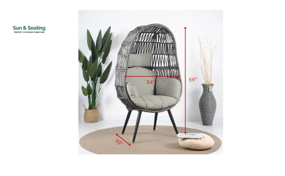 Pino Single Seater Swing Basket For Balcony &amp; Garden (Grey) Swings