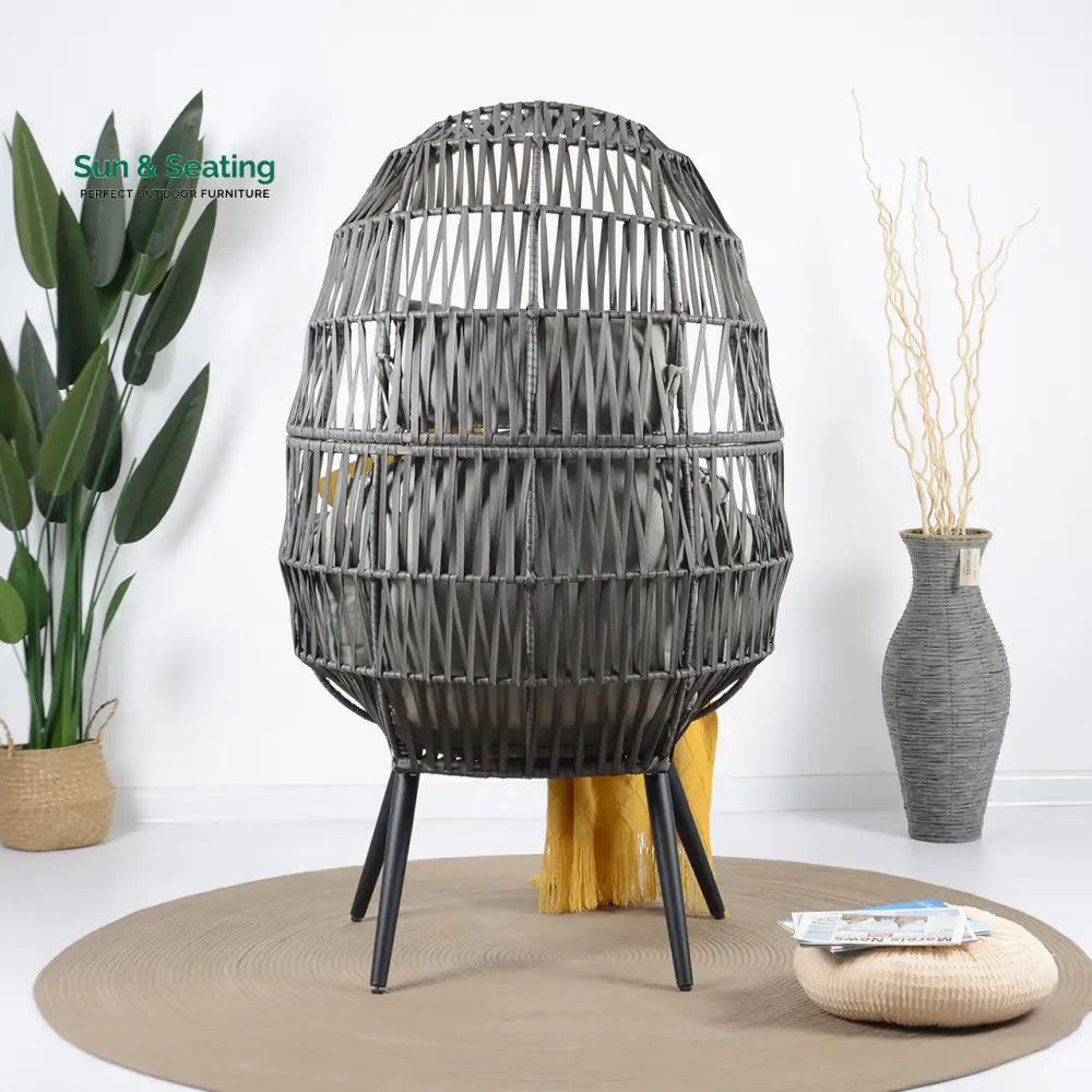 Pino Single Seater Swing Basket For Balcony &amp; Garden (Grey) Swings