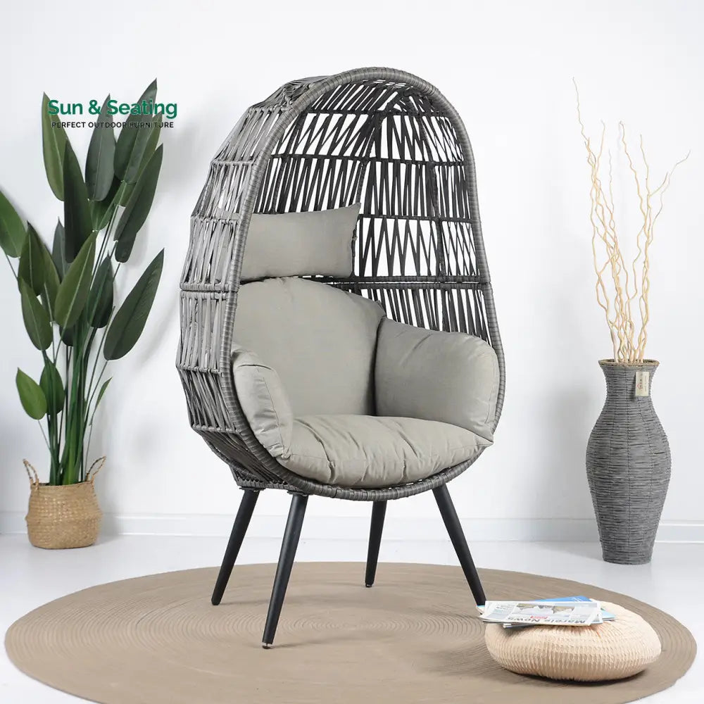 Pino Single Seater Swing Basket For Balcony &amp; Garden (Grey) Grey Swings