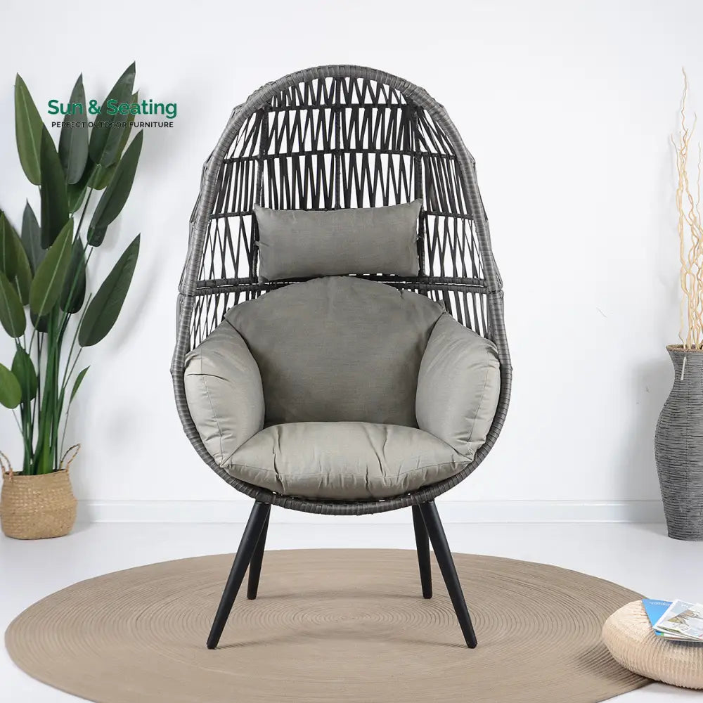 Pino Single Seater Swing Basket For Balcony &amp; Garden (Grey) Swings