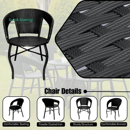 Piper 5-Piece Outdoor Rattan Wicker Patio Bistro Set Patio Set