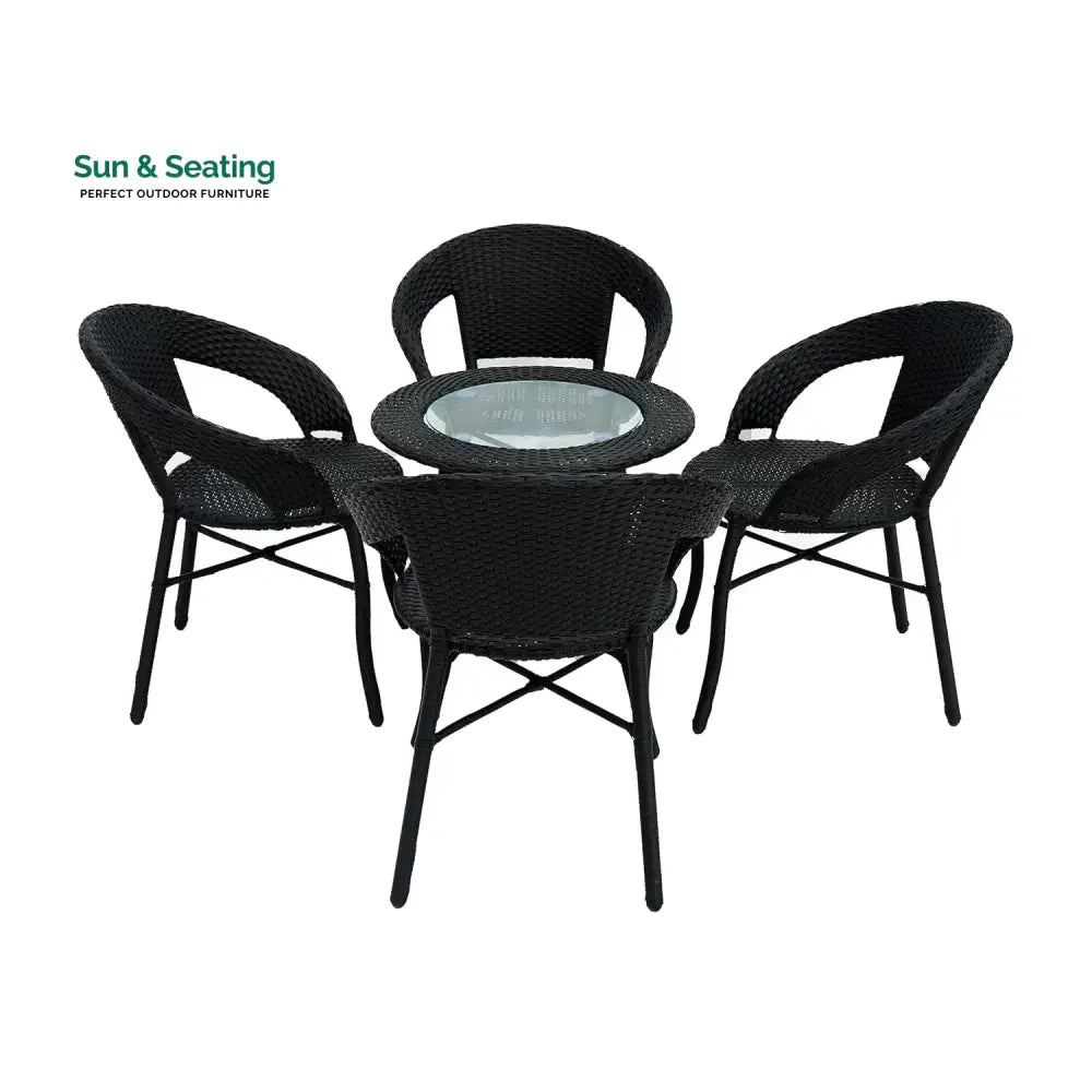 Piper 5-Piece Outdoor Rattan Wicker Patio Bistro Set Patio Set