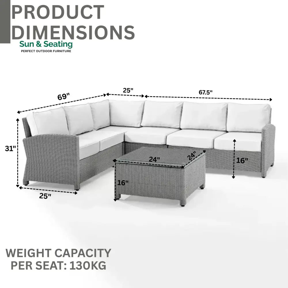 Piper L-Shape Outdoor Wicker Sofa Set Sofa Set