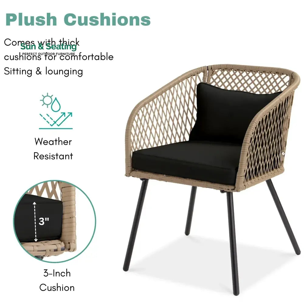 Poet Outdoor Wicker 3-Piece Patio Set Patio Set