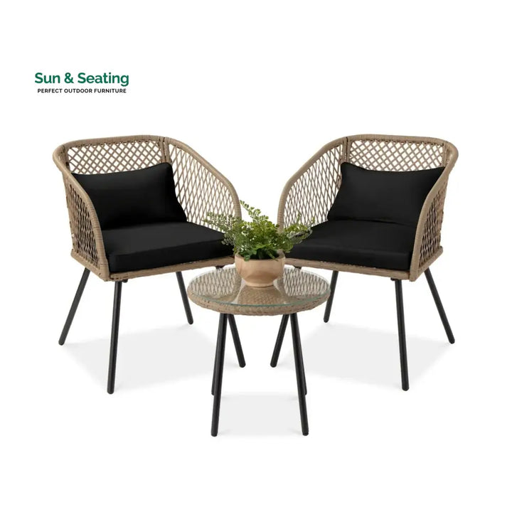 Poet Outdoor Wicker 3-Piece Patio Set Patio Set