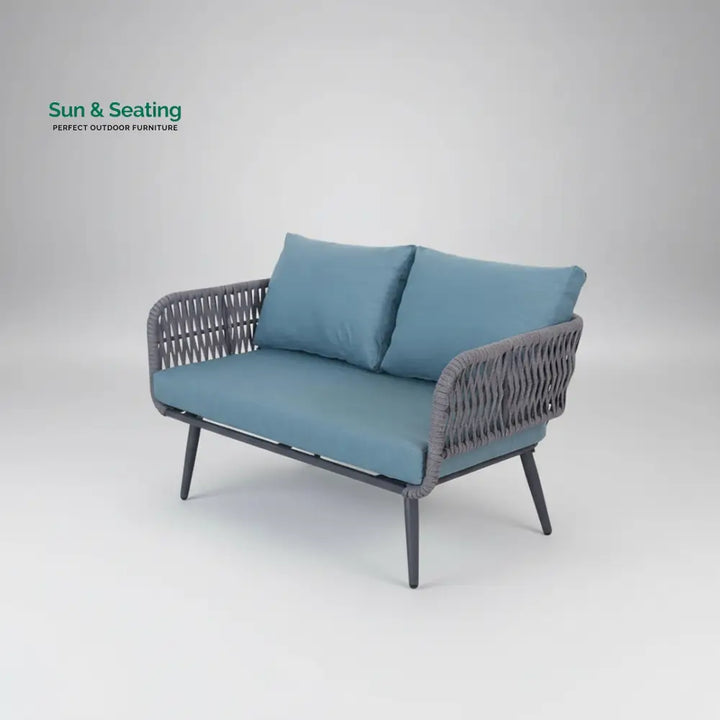 Polari Outdoor Garden Balcony Sofa Set 2 Seater 2 Single Seater 1 Center Table Set (Grey) Braided and Rope Sofa Sets