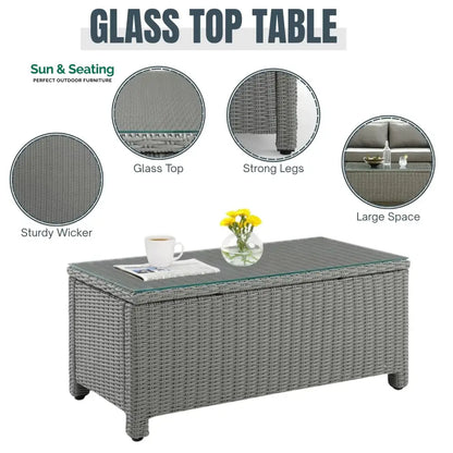 Porch Outdoor Sofa Set 2 Seater 2 Single seater and 1 Center Table Sofa Sets