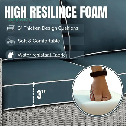 Porch Outdoor Sofa Set 2 Seater 2 Single seater and 1 Center Table Sofa Sets