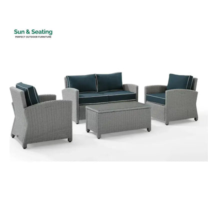 Porch Outdoor Sofa Set 2 Seater 2 Single seater and 1 Center Table Sofa Sets