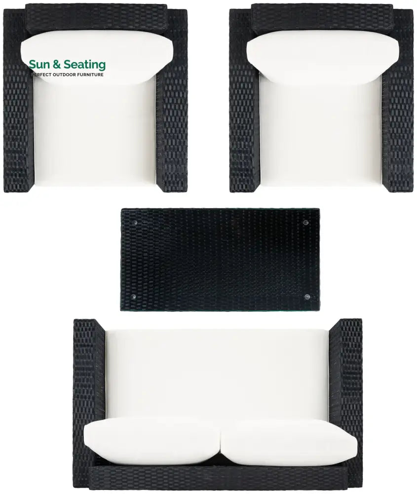 Power Outdoor Sofa Set 2 Seater 2 Single seater and 1 Center Table Set (White) Sofa Sets