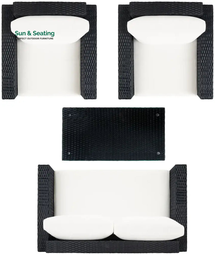Power Outdoor Sofa Set 2 Seater 2 Single seater and 1 Center Table Set (White) Sofa Sets
