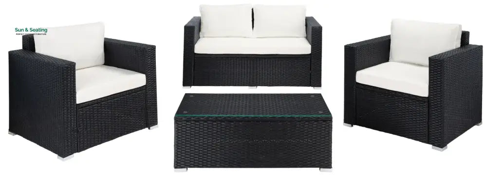 Power Outdoor Sofa Set 2 Seater 2 Single seater and 1 Center Table Set (White) Sofa Sets