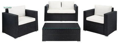 Power Outdoor Sofa Set 2 Seater 2 Single seater and 1 Center Table Set (White) Sofa Sets