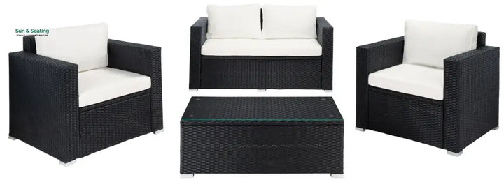 Power Outdoor Sofa Set 2 Seater 2 Single seater and 1 Center Table Set (White) Sofa Sets