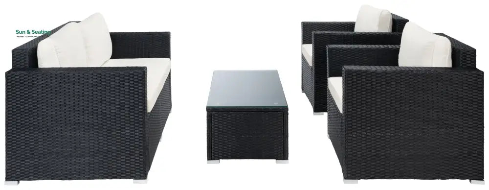 Power Outdoor Sofa Set 2 Seater 2 Single seater and 1 Center Table Set (White) Sofa Sets