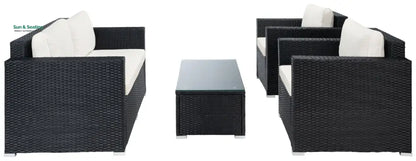 Power Outdoor Sofa Set 2 Seater 2 Single seater and 1 Center Table Set (White) Sofa Sets