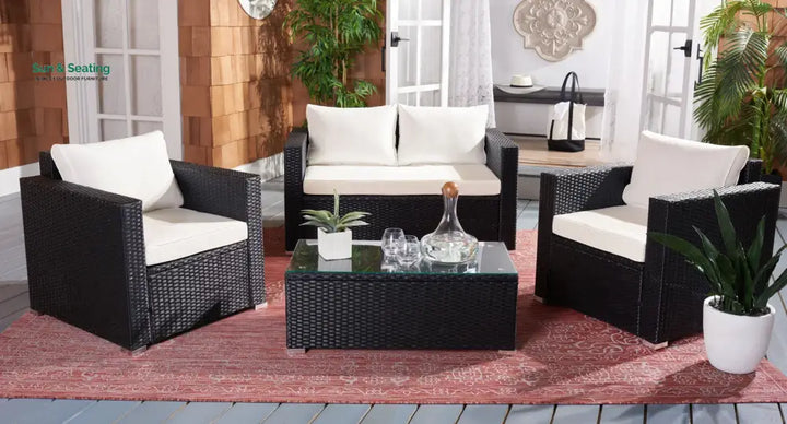Power Outdoor Sofa Set 2 Seater 2 Single seater and 1 Center Table Set (White) Sofa Sets