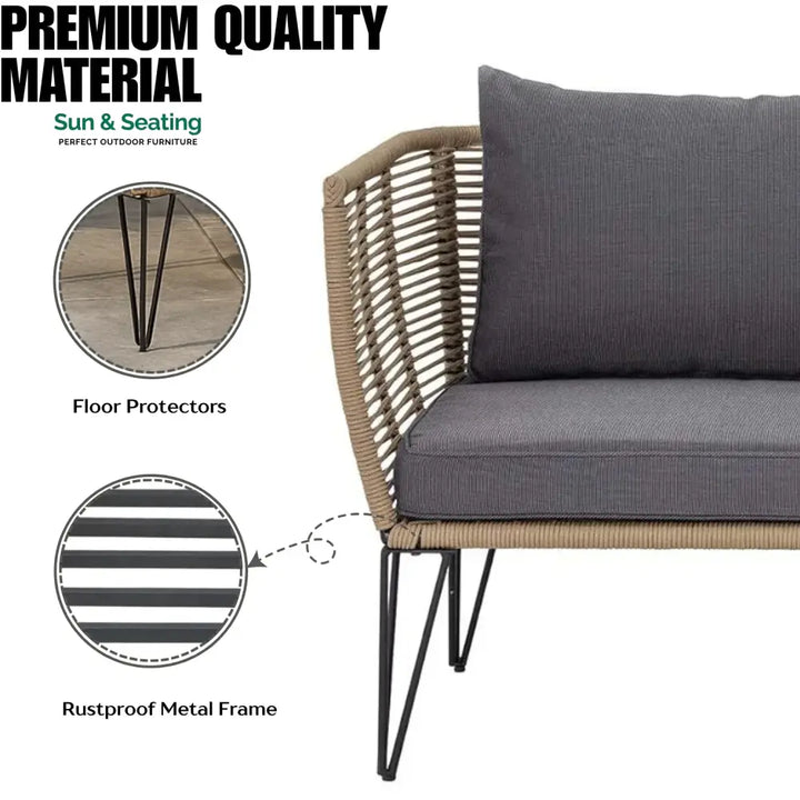 Prisha 1-Piece Outdoor Rope Loveseat Sofa Sofa Set