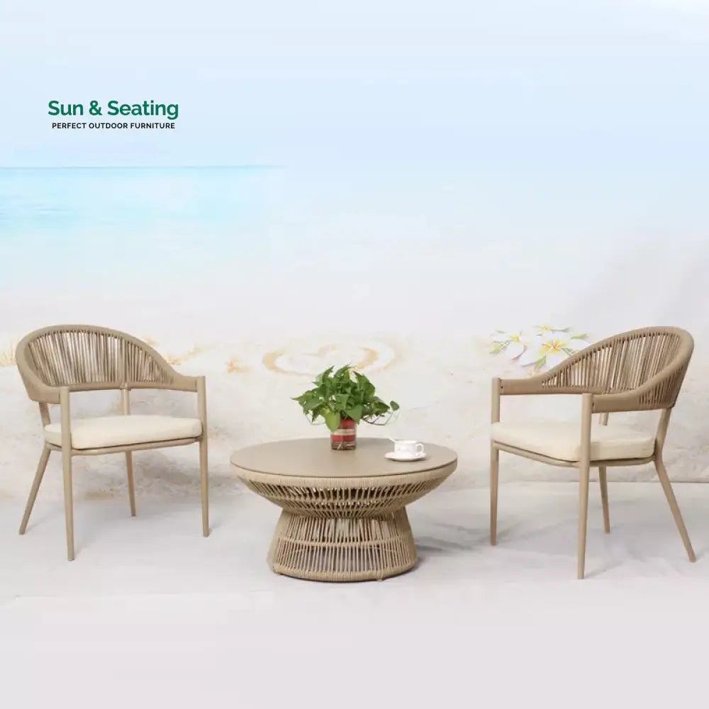 Propel Outdoor Patio Seating Set 2 Chairs and 1 Table Set (Beige) Coffee Table Sets