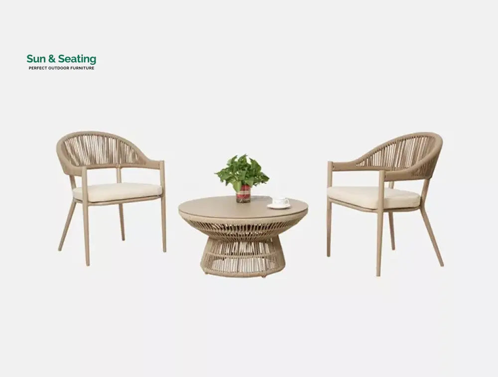 Propel Outdoor Patio Seating Set 2 Chairs and 1 Table Set (Beige) Coffee Table Sets