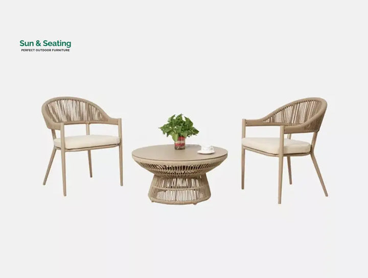 Propel Outdoor Patio Seating Set 2 Chairs and 1 Table Set (Beige) Coffee Table Sets