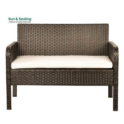 Proulx Outdoor Sofa Set 2 Seater 2 Single seater and 1 Center Table (Brown) Sofa Sets