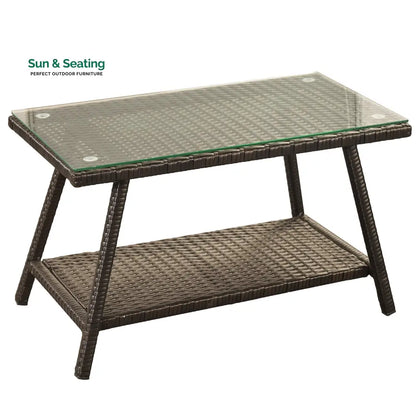 Proulx Outdoor Sofa Set 2 Seater 2 Single seater and 1 Center Table (Brown) Sofa Sets