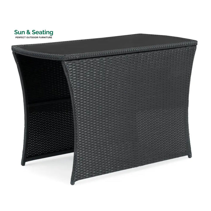 Pru Outdoor Patio Seating Set 2 Chairs and 1 Table Set (Black) Coffee Table Sets
