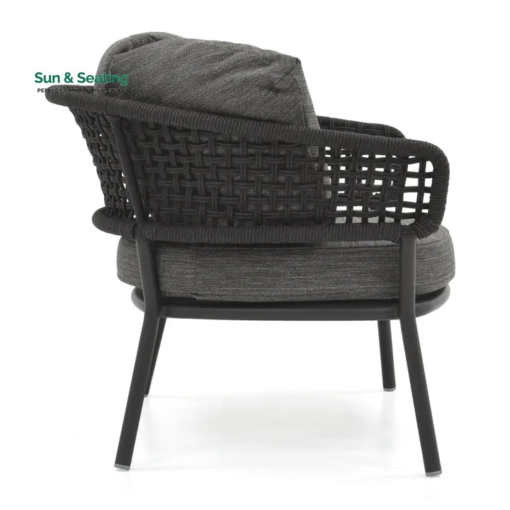 Puff Outdoor Sofa Set 2 Seater 2 Single seater and 1 Center Table Set (Black) Braided &amp; Rope Sofa Sets