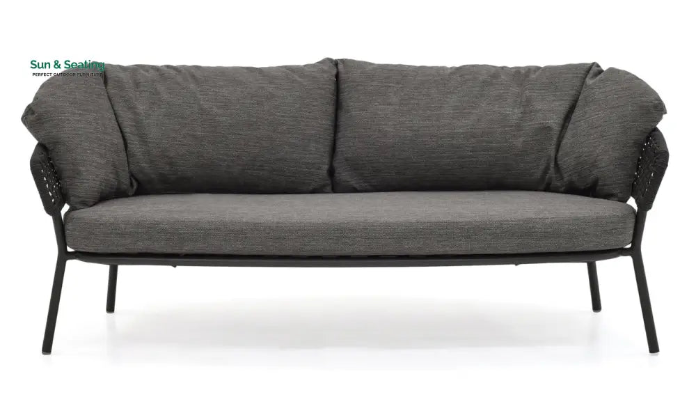 Puff Outdoor Sofa Set 2 Seater 2 Single seater and 1 Center Table Set (Black) Braided &amp; Rope Sofa Sets