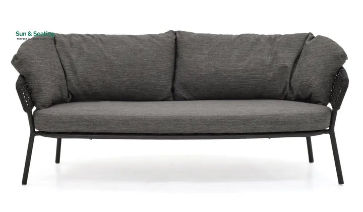Puff Outdoor Sofa Set 2 Seater 2 Single seater and 1 Center Table Set (Black) Braided &amp; Rope Sofa Sets