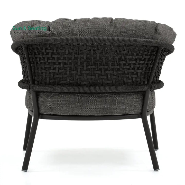 Puff Outdoor Sofa Set 2 Seater 2 Single seater and 1 Center Table Set (Black) Braided &amp; Rope Sofa Sets