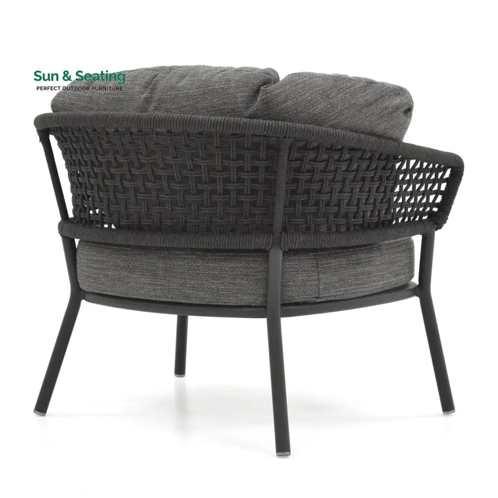 Puff Outdoor Sofa Set 2 Seater 2 Single seater and 1 Center Table Set (Black) Braided &amp; Rope Sofa Sets