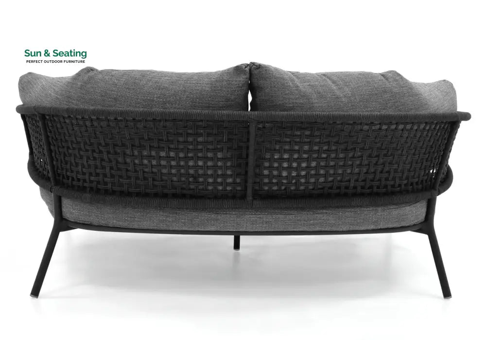 Puff Outdoor Sofa Set 2 Seater 2 Single seater and 1 Center Table Set (Black) Braided &amp; Rope Sofa Sets
