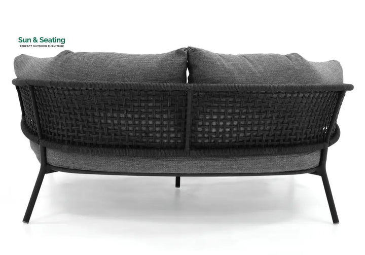 Puff Outdoor Sofa Set 2 Seater 2 Single seater and 1 Center Table Set (Black) Braided &amp; Rope Sofa Sets