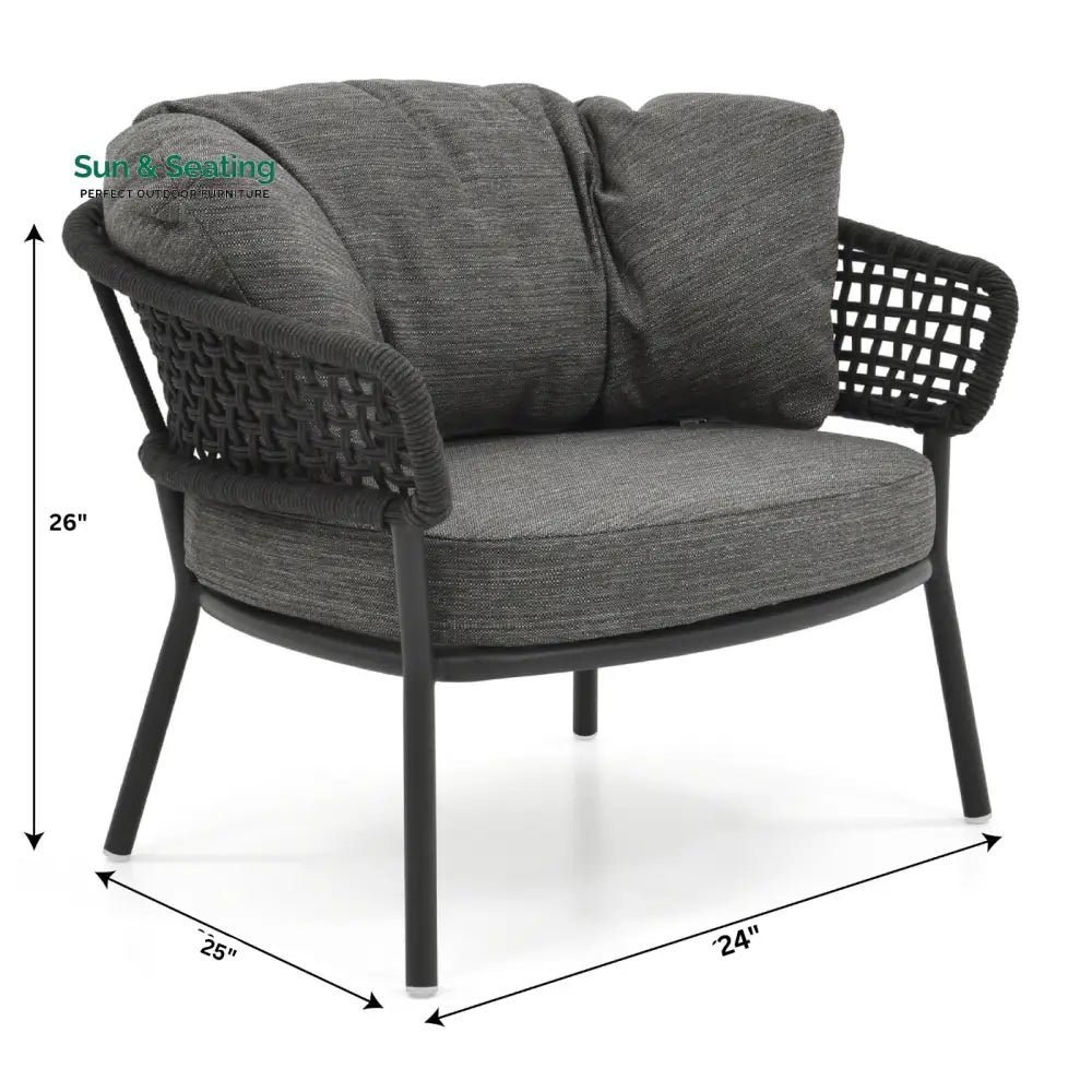 Puff Outdoor Sofa Set 2 Seater 2 Single seater and 1 Center Table Set (Black) Braided &amp; Rope Sofa Sets