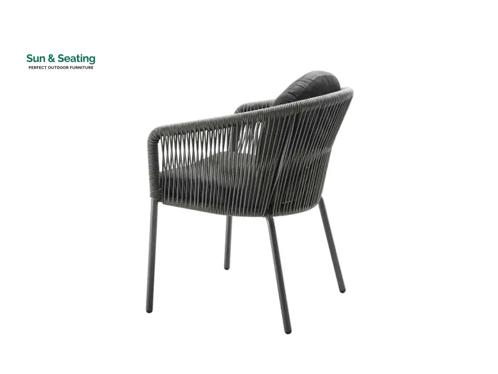 Pumpa Outdoor Patio Seating Set 4 Chairs and 1 Table Set (Black) Braided &amp; Rope Coffee Table Sets