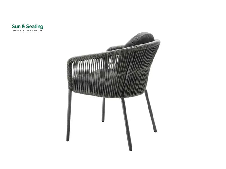 Pumpa Outdoor Patio Seating Set 4 Chairs and 1 Table Set (Black) Braided &amp; Rope Coffee Table Sets