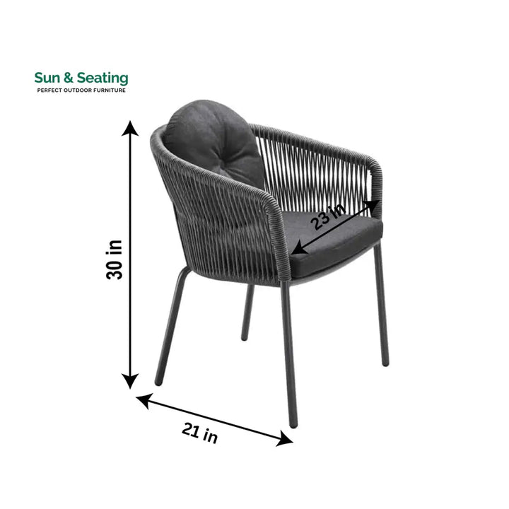 Pumpa Outdoor Patio Seating Set 4 Chairs and 1 Table Set (Black) Braided &amp; Rope Coffee Table Sets