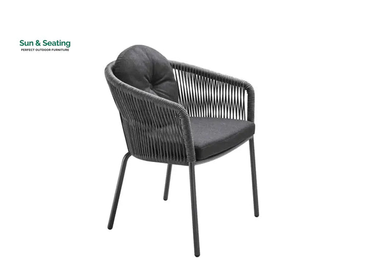 Pumpa Outdoor Patio Seating Set 4 Chairs and 1 Table Set (Black) Braided &amp; Rope Coffee Table Sets