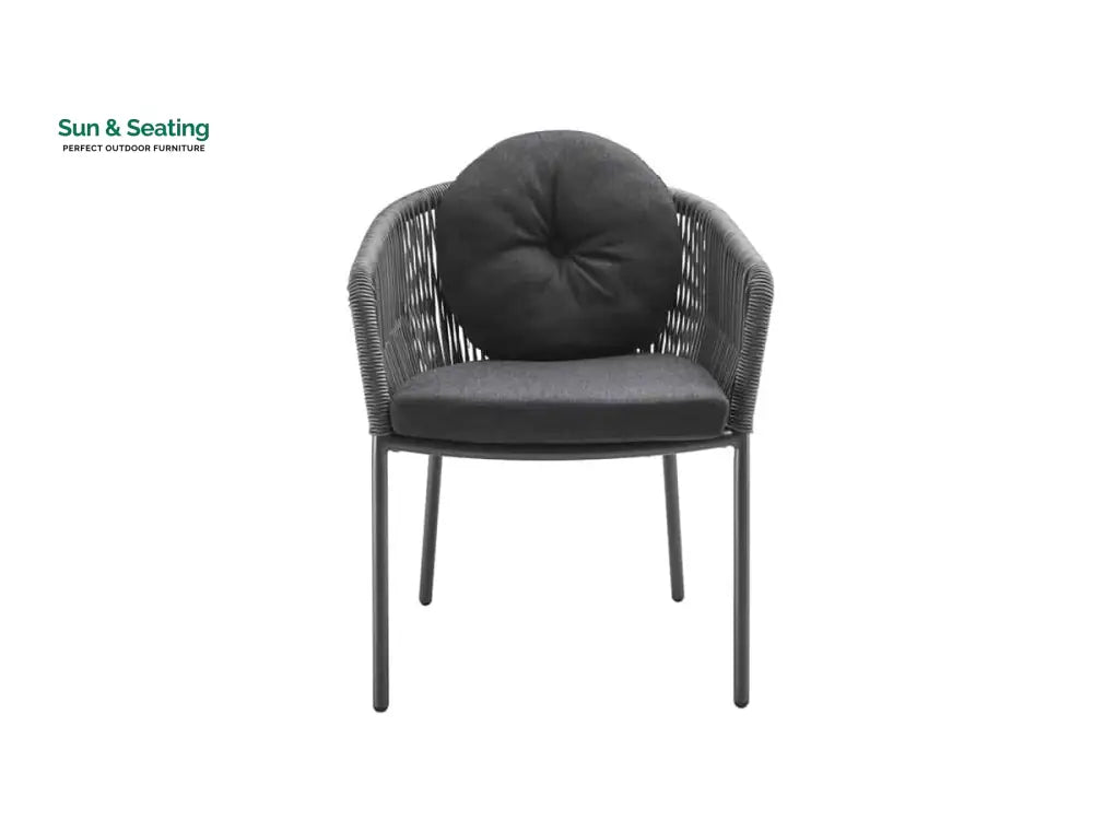 Pumpa Outdoor Patio Seating Set 4 Chairs and 1 Table Set (Black) Braided &amp; Rope Coffee Table Sets
