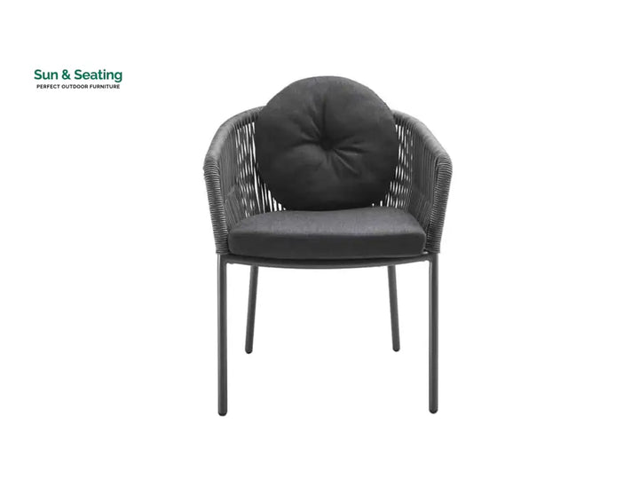 Pumpa Outdoor Patio Seating Set 4 Chairs and 1 Table Set (Black) Braided &amp; Rope Coffee Table Sets