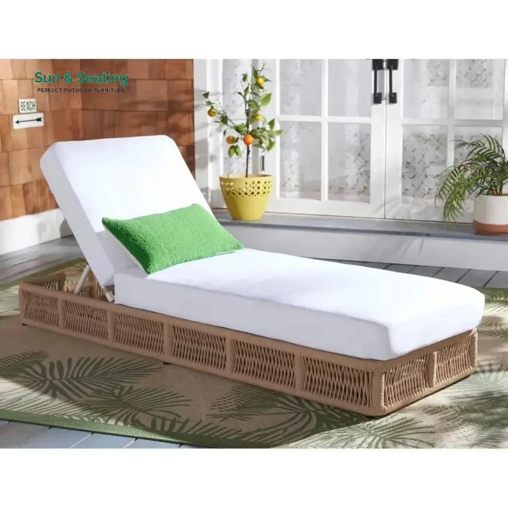 Qamar Outdoor All-Weather Rope Lounger with Cushions Lounger Set