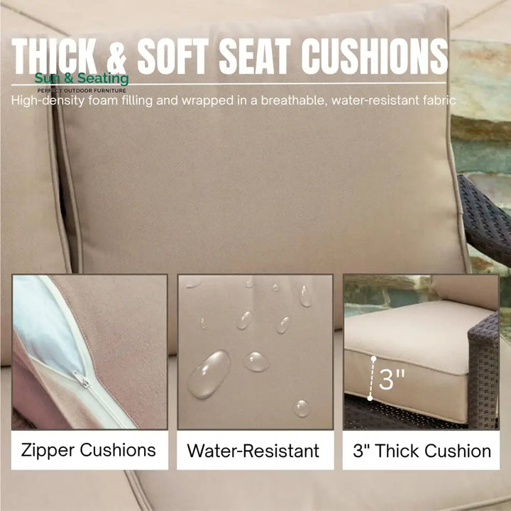 Qiao 4 Pieces Patio Furniture Set Outdoor Sectional Sofa Sofa Set