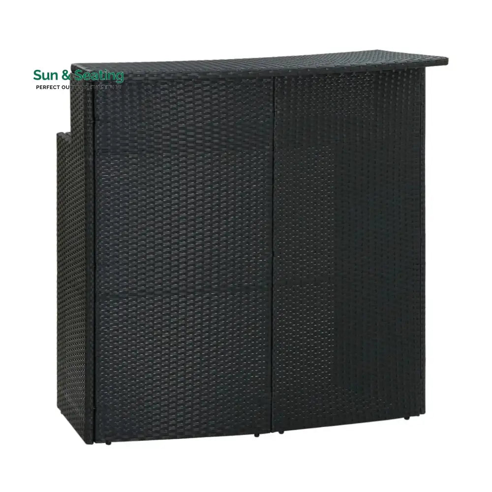 Qing 5-Piece Outdoor Rattan Wicker Bar Set with Wicker Top Table Bar Set
