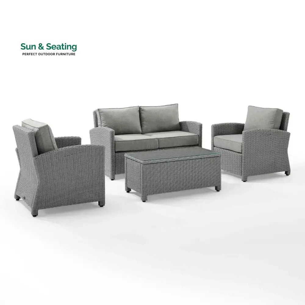 Qirat 4 Pieces Patio Furniture Set Outdoor Sectional Sofa Sofa Set