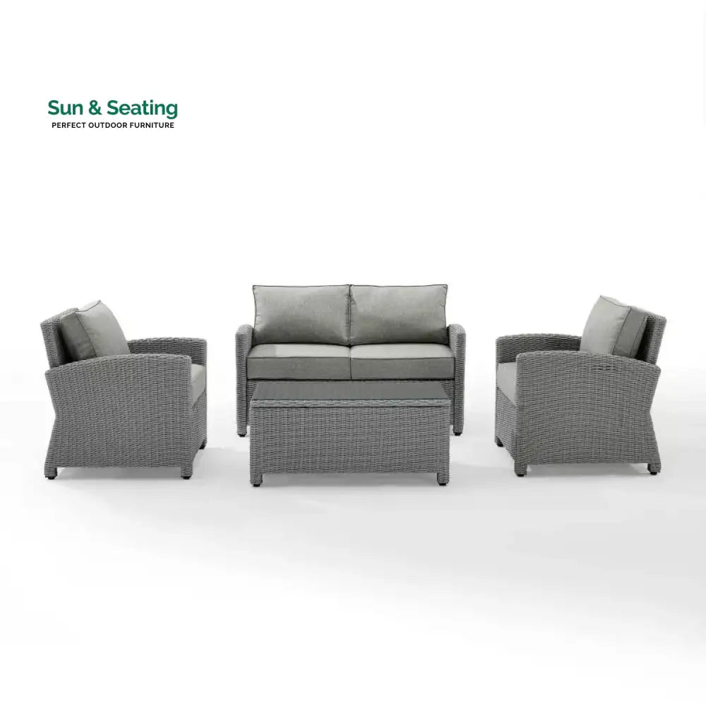 Qirat 4 Pieces Patio Furniture Set Outdoor Sectional Sofa Sofa Set