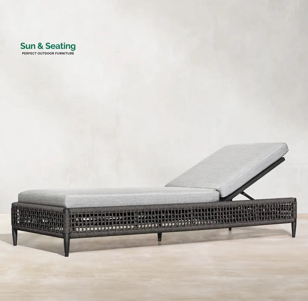 Quel Outdoor Swimming Poolside Lounger (Grey) Braided &amp; Rope Loungers